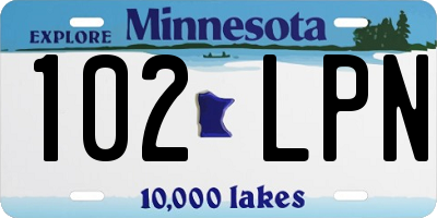 MN license plate 102LPN