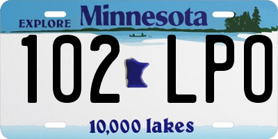 MN license plate 102LPO