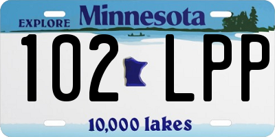 MN license plate 102LPP