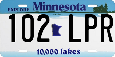 MN license plate 102LPR