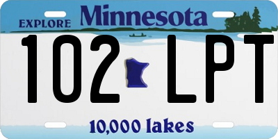 MN license plate 102LPT