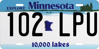 MN license plate 102LPU