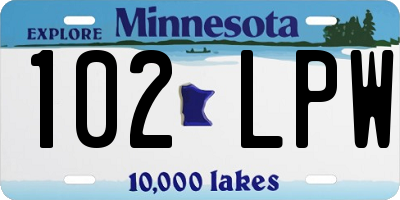 MN license plate 102LPW