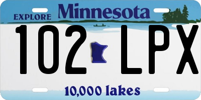 MN license plate 102LPX