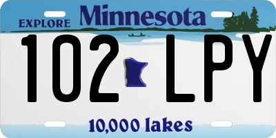 MN license plate 102LPY