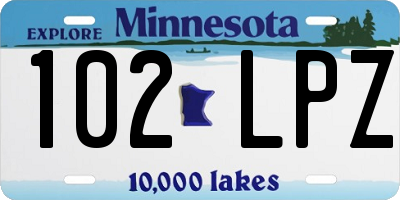 MN license plate 102LPZ