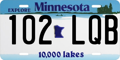 MN license plate 102LQB