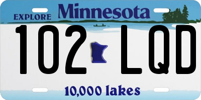 MN license plate 102LQD