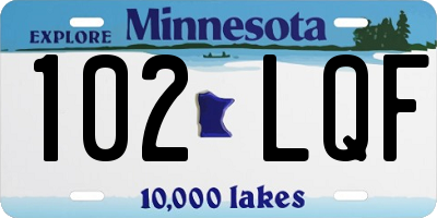 MN license plate 102LQF