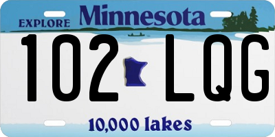 MN license plate 102LQG
