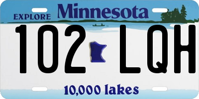MN license plate 102LQH