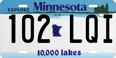 MN license plate 102LQI