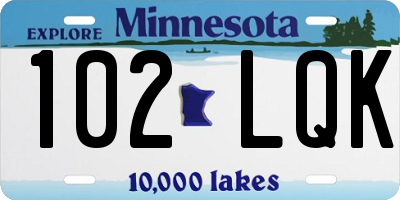 MN license plate 102LQK