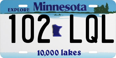 MN license plate 102LQL