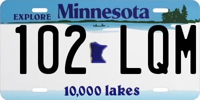 MN license plate 102LQM