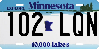 MN license plate 102LQN