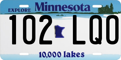 MN license plate 102LQO