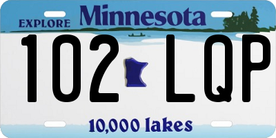 MN license plate 102LQP