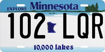 MN license plate 102LQR