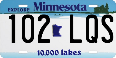 MN license plate 102LQS