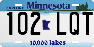 MN license plate 102LQT