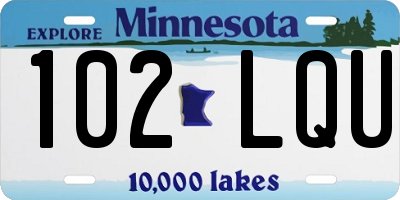 MN license plate 102LQU