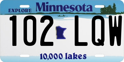 MN license plate 102LQW