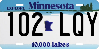 MN license plate 102LQY