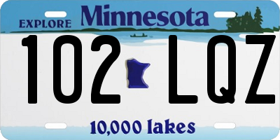 MN license plate 102LQZ