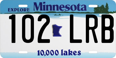 MN license plate 102LRB