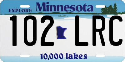 MN license plate 102LRC