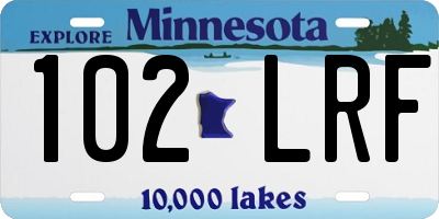 MN license plate 102LRF