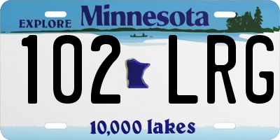 MN license plate 102LRG