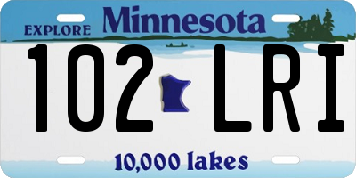 MN license plate 102LRI