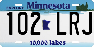 MN license plate 102LRJ