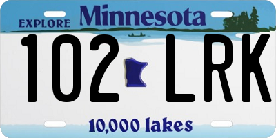 MN license plate 102LRK