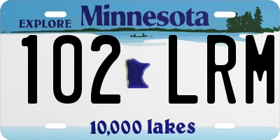 MN license plate 102LRM