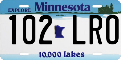MN license plate 102LRO