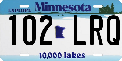 MN license plate 102LRQ