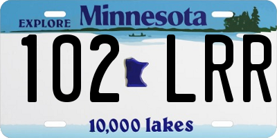 MN license plate 102LRR