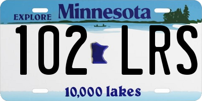 MN license plate 102LRS
