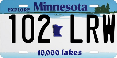 MN license plate 102LRW