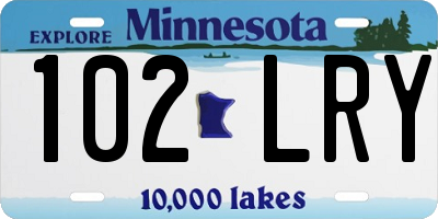 MN license plate 102LRY