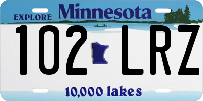 MN license plate 102LRZ