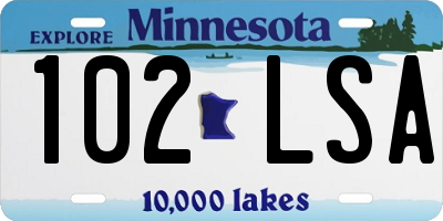 MN license plate 102LSA