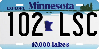MN license plate 102LSC