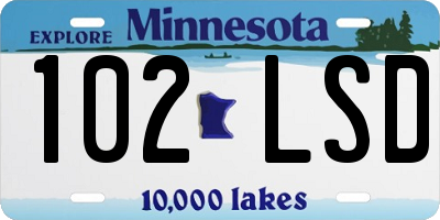 MN license plate 102LSD