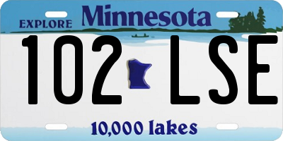 MN license plate 102LSE