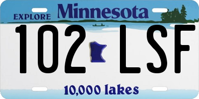 MN license plate 102LSF