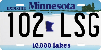 MN license plate 102LSG